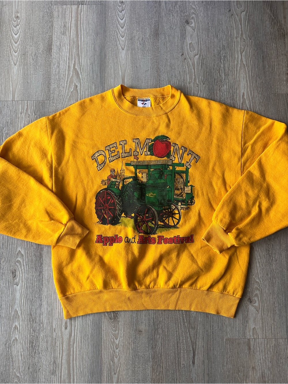 Jerzees Yellow Delmont Apple and Arts Festival Crewneck Sweatshirt